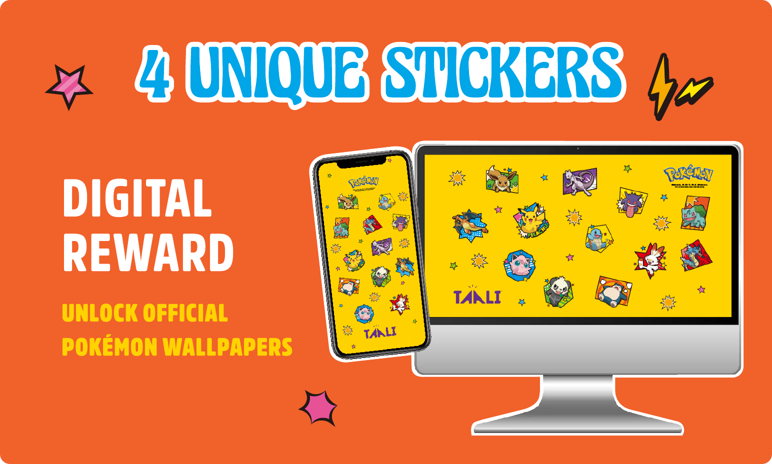4 unique stickers unlock official Pokémon wallpapers